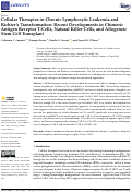Cover page: Cellular Therapies in Chronic Lymphocytic Leukemia and Richter’s Transformation: Recent Developments in Chimeric Antigen Receptor T-Cells, Natural Killer Cells, and Allogeneic Stem Cell Transplant