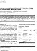 Cover page: Cerebellomedullary Cistern Delivery for AAV-Based Gene Therapy: A Technical Note for Nonhuman Primates