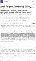 Cover page: Genetic Analyses of Tanzanian Local Chicken Ecotypes Challenged with Newcastle Disease Virus