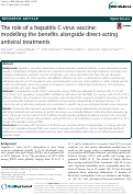 Cover page: The role of a hepatitis C virus vaccine: modelling the benefits alongside direct-acting antiviral treatments