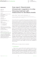 Cover page: Case report: Disseminated intravascular coagulation in a dog following treatment with melarsomine for <i>Dirofilaria immitis</i>.