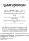 Cover page: COMT Val158Met polymorphism influences the susceptibility to framing in decision‐making: OFC‐amygdala functional connectivity as a mediator