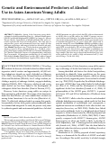 Cover page: Genetic and Environmental Predictors of Alcohol Use in Asian American Young Adults.