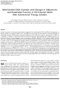 Cover page: Mitochondrial DNA Variation and Changes in Adiponectin and Endothelial Function in HIV-Infected Adults After Antiretroviral Therapy Initiation