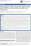 Cover page: Determination of HIV-1 coreceptor tropism using proviral DNA in women before and after viral suppression