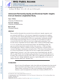 Cover page: Adolescent Partnership Quality and Emotional Health: Insights from an Intensive Longitudinal Study.