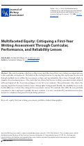 Cover page: Multifaceted Equity: Critiquing a First-Year Writing Assessment through Curricular, Performance, and Reliability Lenses