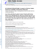 Cover page: ACC/AHA/AACVPR/AAFP/ANA Concepts for Clinician–Patient Shared Accountability in Performance Measures A Report of the American College of Cardiology/American Heart Association Task&nbsp;Force&nbsp;on&nbsp;Performance Measures