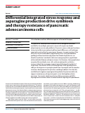 Cover page: Differential integrated stress response and asparagine production drive symbiosis and therapy resistance of pancreatic adenocarcinoma cells