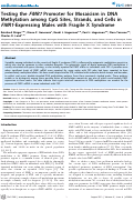 Cover page: Testing the FMR1 Promoter for Mosaicism in DNA Methylation among CpG Sites, Strands, and Cells in FMR1-Expressing Males with Fragile X Syndrome
