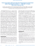 Cover page: Factors Associated with Severe Outcomes Among Immunocompromised Adults Hospitalized for COVID-19 — COVID-NET, 10 States, March 2020–February 2022