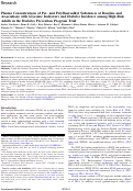 Cover page: Plasma Concentrations of Per- and Polyfluoroalkyl Substances at Baseline and Associations with Glycemic Indicators and Diabetes Incidence among High-Risk Adults in the Diabetes Prevention Program Trial