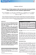 Cover page: Comparisons of sleep apnoea rate and outcomes among patients with resistant and non‐resistant hypertension