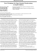 Cover page: Novel Technique for Open Surgical Tracheostomy in Small Children