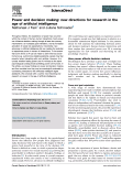 Cover page: Power and decision making: new directions for research in the age of artificial intelligence