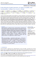 Cover page: Policy-Relevant Spatial Indicators of Urban Liveability And Sustainability: Scaling From Local to Global