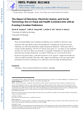 Cover page: The Impact of Television, Electronic Games, and Social Technology Use on Sleep and Health in Adolescents with an Evening Circadian Preference