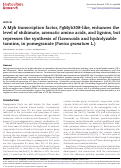 Cover page: A Myb transcription factor, PgMyb308-like, enhances the level of shikimate, aromatic amino acids, and lignins, but represses the synthesis of flavonoids and hydrolyzable tannins, in pomegranate (Punica granatum L.)