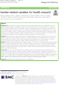 Cover page: Gender-related variables for health research