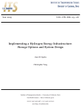 Cover page: Implementing a Hydrogen Energy Infrastructure: Storage Options and System Design