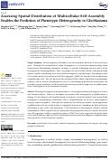 Cover page: Assessing Spatial Distribution of Multicellular Self-Assembly Enables the Prediction of Phenotypic Heterogeneity in Glioblastoma