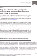 Cover page: Engaging patients in primary care practice transformation: theory, evidence and practice