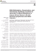 Cover page: DNA Methylation, Deamination, and Translesion Synthesis Combine to Generate Footprint Mutations in Cancer Driver Genes in B-Cell Derived Lymphomas and Other Cancers.