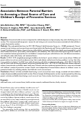 Cover page: Association Between Parental Barriers to Accessing a Usual Source of Care and Children’s Receipt of Preventive Services