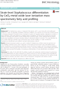 Cover page: Strain-level Staphylococcus differentiation by CeO2-metal oxide laser ionization mass spectrometry fatty acid profiling