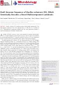 Cover page: Draft Genome Sequence of Bacillus velezensis CE2, Which Genetically Encodes a Novel Multicomponent Lantibiotic