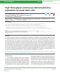 Cover page: High-throughput continuous dielectrophoretic separation of neural stem cells.