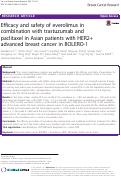 Cover page: Efficacy and safety of everolimus in combination with trastuzumab and paclitaxel in Asian patients with HER2+ advanced breast cancer in BOLERO-1