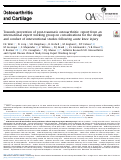 Cover page: Towards prevention of post-traumatic osteoarthritis: report from an international expert working group on considerations for the design and conduct of interventional studies following acute knee injury