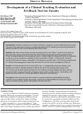 Cover page: Development of a Clinical Teaching Evaluation and Feedback Tool for Faculty