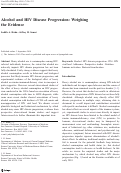 Cover page: Alcohol and HIV Disease Progression: Weighing the Evidence