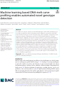 Cover page: Machine learning based DNA melt curve profiling enables automated novel genotype detection.