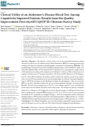 Cover page: Clinical Utility of an Alzheimers Disease Blood Test Among Cognitively Impaired Patients: Results from the Quality Improvement PrecivityAD2 (QUIP II) Clinician Survey Study.