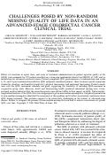 Cover page: Challenges posed by non‐random missing quality of life data in an advanced‐stage colorectal cancer clinical trial