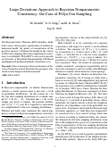 Cover page: Large Deviations Approach to Bayesian Nonparametric Consistency:  the Case of Polya Urn Sampling