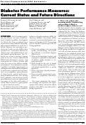 Cover page: Diabetes Performance Measures: Current Status and Future Directions