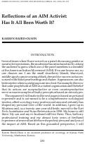 Cover page: Reflections of an AIM Activist: Has It All Been Worth It?