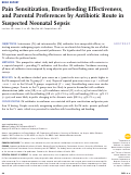 Cover page: Pain Sensitization, Breastfeeding Effectiveness, and Parental Preferences by Antibiotic Route in Suspected Neonatal Sepsis