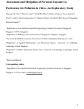 Cover page: Assessment and mitigation of personal exposure to particulate air pollution in cities: An exploratory study