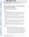 Cover page: Memory for Weather Information in Younger and Older Adults: Tests of Verbatim and Gist Memory