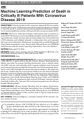 Cover page: Machine Learning Prediction of Death in Critically Ill Patients With Coronavirus Disease 2019.