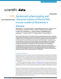 Cover page: Systematic phenotyping and characterization of the 5xFAD mouse model of Alzheimer’s disease