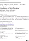 Cover page: Genetic analysis of quantitative phenotypes in AD and MCI: imaging, cognition and biomarkers