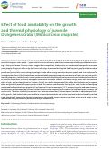 Cover page: Effect of food availability on the growth and thermal physiology of juvenile Dungeness crabs ( Metacarcinus magister )