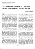 Cover page: The Roberts Collection of California Indian Photographs: A Brief Review