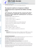 Cover page: The prognostic significance of anaplasia in childhood rhabdomyosarcoma: A report from the Childrens Oncology Group.